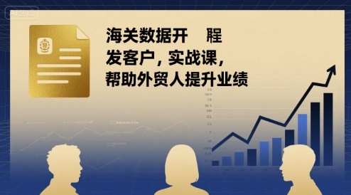 海关数据开发客户实战课，帮助外贸人提升业绩-青年网赚