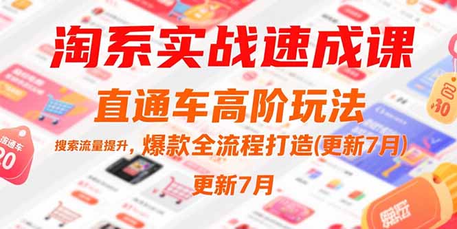 淘系实战速成课，直通车高阶玩法，搜索流量提升，爆款全流程打造(更新7月-青年网赚