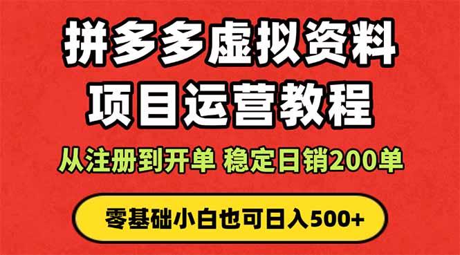 拼多多开店运营课程： 蓝海变现玩法，轻松实现睡后收入 零基础小白也可…-青年网赚