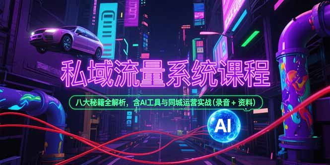 私域流量系统课程，八大秘籍全解析，含AI工具与同城运营实战(录音+资料-青年网赚