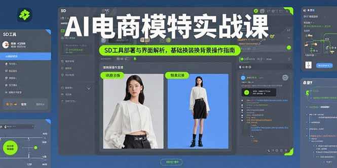 AI电商模特实战课，SD工具部署与界面解析，基础换装换背景操作指南-青年网赚