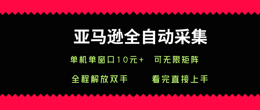 亚马逊全自动采集，单机单窗口一天10+，可无限矩阵去做【揭秘】-青年网赚