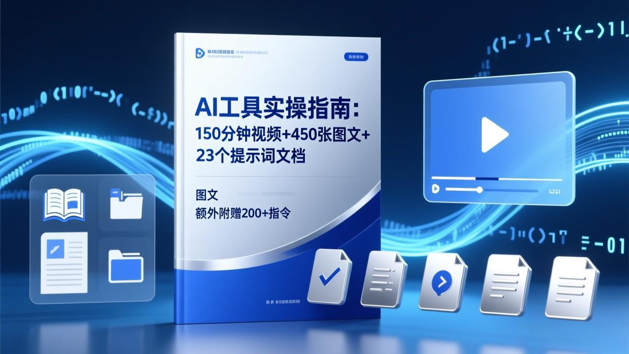 AI工具实操指南：150分钟视频+450张图文+23个提示词文档，额外附赠200+指令-青年网赚