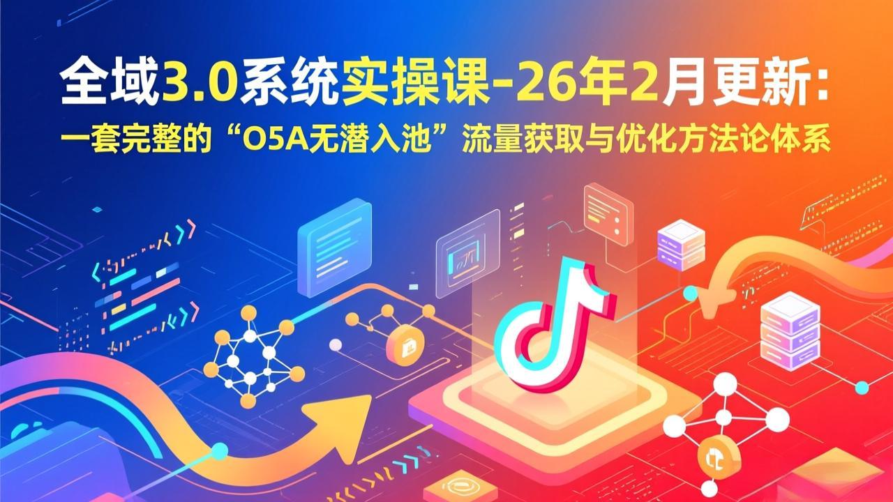全域3.0系统实操课-26年2月更新：一套完整的“O5A无潜入池”流量获取与优化方法论体系-青年网赚