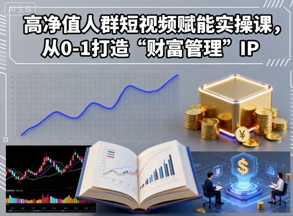高净值人群短视频赋能实操课，从0-1打造“财富管理”IP-青年网赚