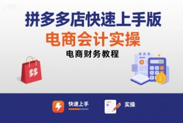拼多多店快速上手版电商会计实操-电商财务教程-青年网赚