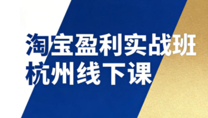 淘宝盈利实战班杭州线下课12月26-28日(音频+字幕)，帮你掌握SOP流程+12门核心技术-青年网赚