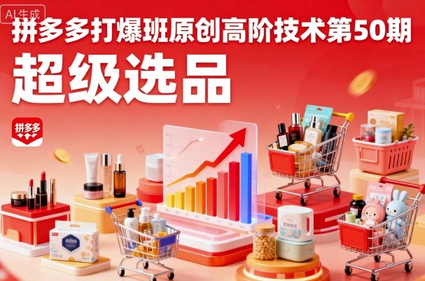 拼多多打爆班原创高阶技术第50期，超级选品-青年网赚