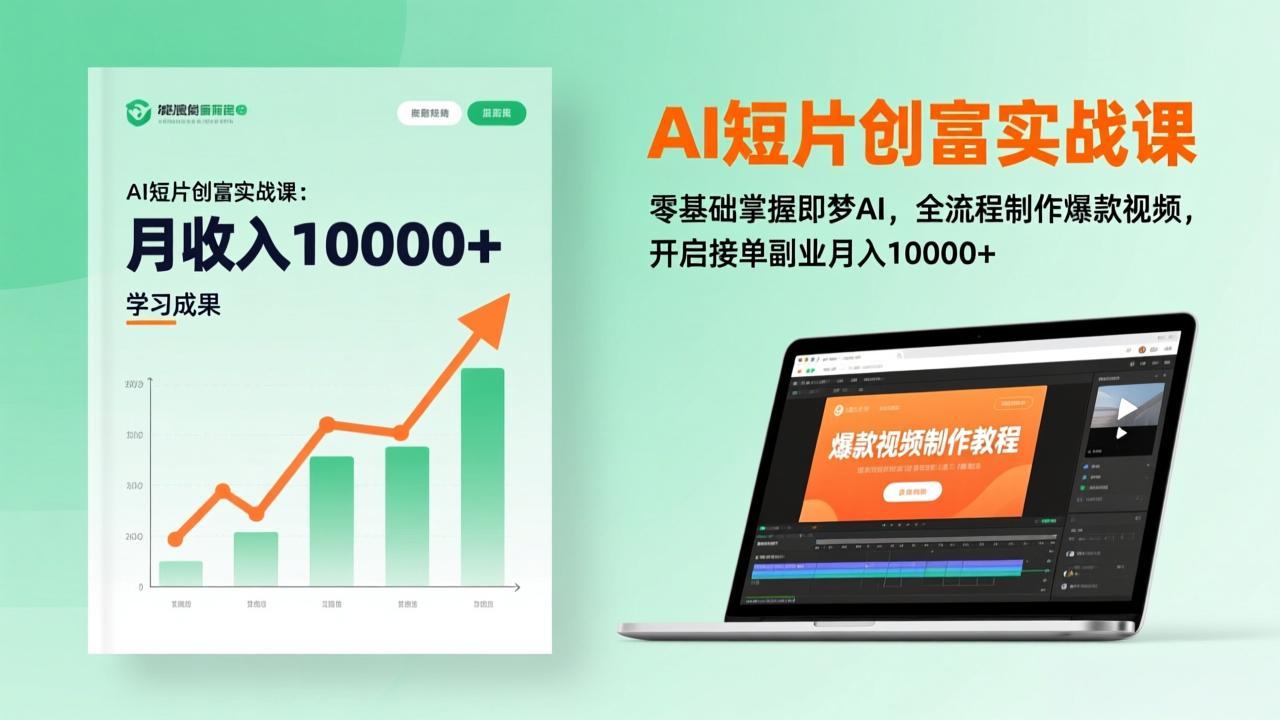 AI短片创富实战课：零基础掌握即梦AI，全流程制作爆款视频，开启接单副业月入10000+(更新-青年网赚