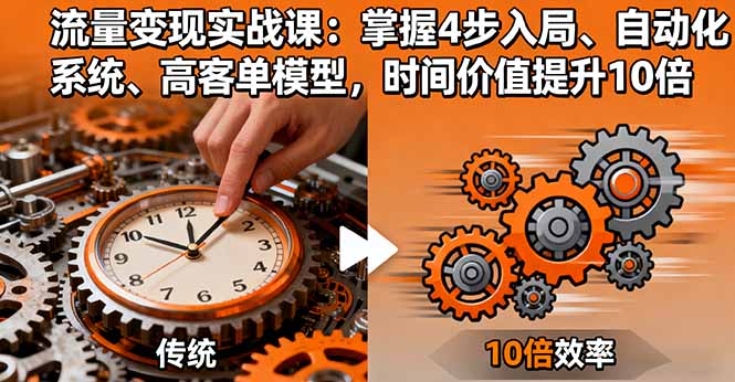 流量变现实战课：掌握4步入局、自动化系统、高客单模型，时间价值提升10倍-青年网赚