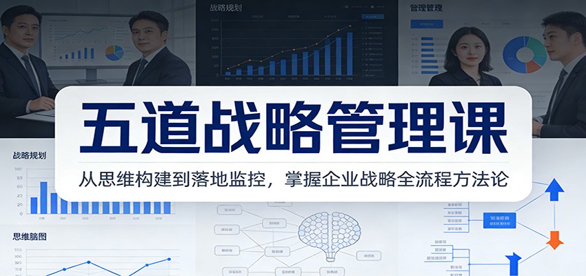 五道战略管理课：从思维构建到落地监控，掌握企业战略全流程方法论-青年网赚