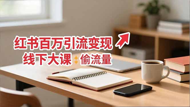 小红书百万引流变现-11月线下大课：分享从0到百万引流路径，手把手教偷流量、拿结果-青年网赚