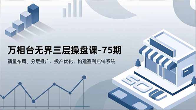 万相台无界三层操盘课-75期，销量布局、分层推广、投产优化，构建盈利店铺系统-青年网赚