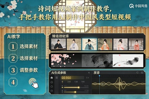 古诗词短视频案例制作教学,手把手教你用AI制作中国风类型短视频-青年网赚