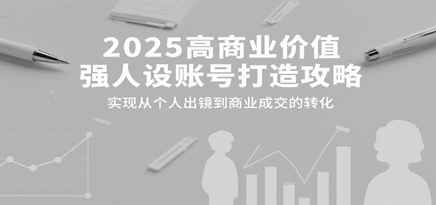 2025高商业价值强人设账号打造攻略，实现从个人出镜到商业成交的转化-青年网赚