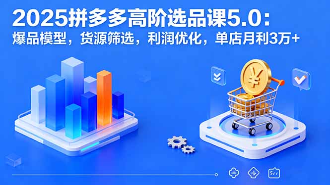 2025拼多多高阶选品课5.0:爆品模型,货源筛选,利润优化,单店月利3万+-青年网赚