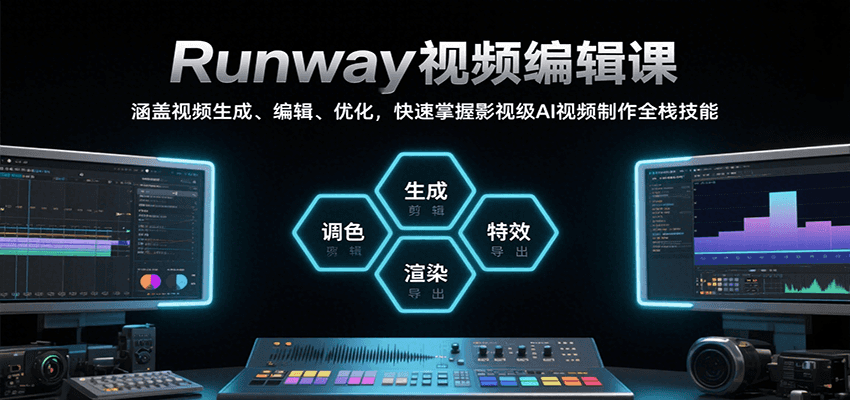 Runway视频编辑课，涵盖视频生成、编辑、优化，快速掌握影视级AI视频制作全栈技能-青年网赚