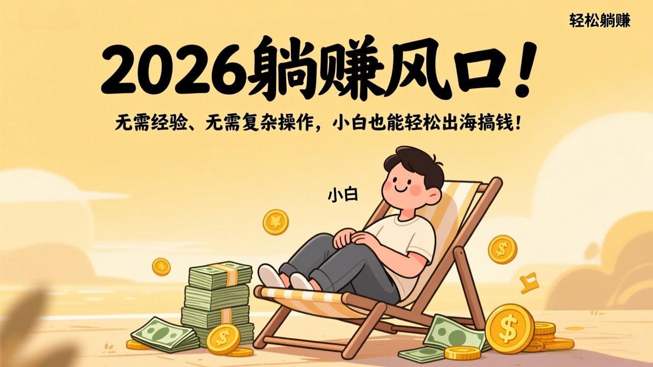 2026躺赚风口！无需经验、无需复杂操作，小白也能轻松出海搞钱！-青年网赚