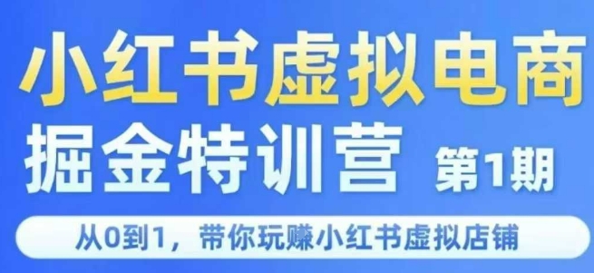 小红书虚拟电商掘金特训营第1期，从0到1，带你玩转小红书虚拟店铺-青年网赚