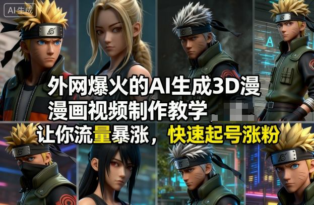 外网爆火的AI生成3D漫画视频制作教学，让你流量暴涨，快速起号涨粉！-青年网赚