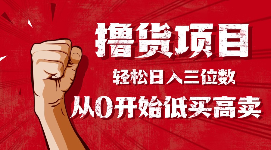 手把手教你撸货，从0开始低买高卖，小白轻松实现日入三位数!!!-青年网赚