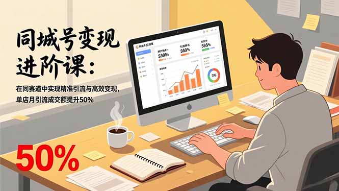同城号变现进阶课：在同城赛道中实现精准引流与高效变现，单店月引流成交额提升50%-青年网赚