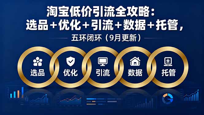 淘宝低价引流全攻略：选品＋优化＋引流＋数据＋托管，五环闭环(9月更新-青年网赚