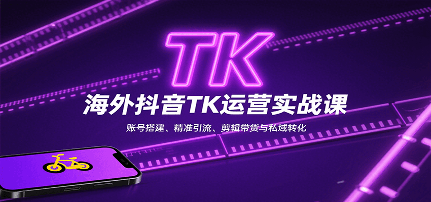 海外抖音TK运营实战课：账号搭建、精准引流、剪辑带货与私域转化-青年网赚