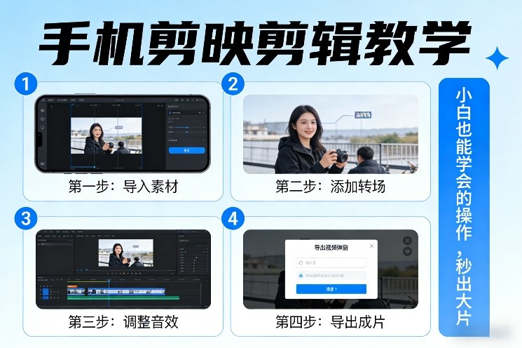 手机剪映剪辑教学，小白也能学会的操作，秒出大片-青年网赚