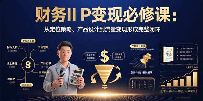 财务IP变现必修课：从定位策略、产品设计到流量变现形成完整闭环-青年网赚