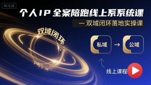 个人IP全案陪跑线上系统课-双域闭环落地实操课-青年网赚