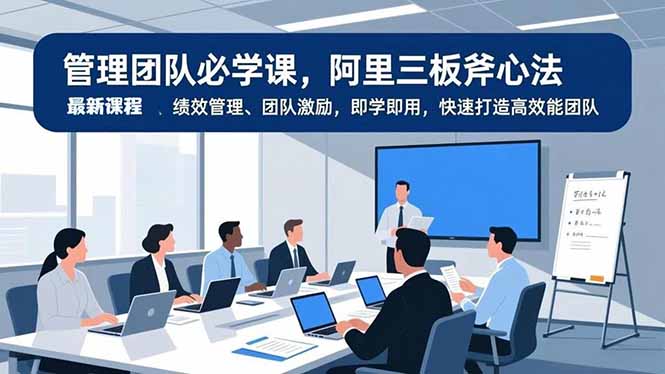 管理团队必学课，阿里三板斧心法、绩效管理、团队激励，即学即用，快速打造高效能团队-青年网赚