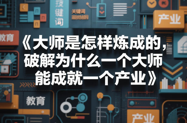 大师是怎样炼成的，破解为什么一个大师，能成就一个产业【电子书】-青年网赚