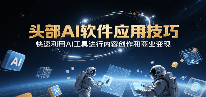 头部AI软件应用技巧，快速利用AI工具进行内容创作和商业变现-青年网赚