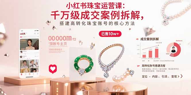 小红书珠宝运营课：千万级成交案例拆解，搭建高转化珠宝账号的核心方法-青年网赚