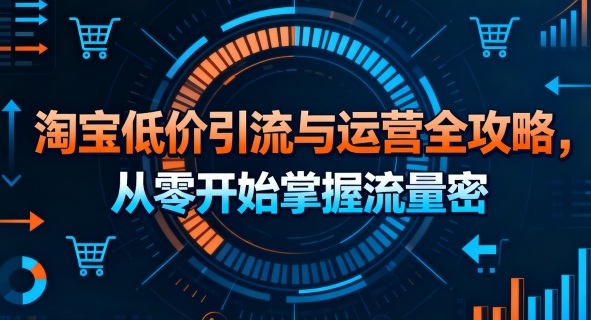 淘宝低价引流与运营全攻略，从零开始掌握流量密码-青年网赚