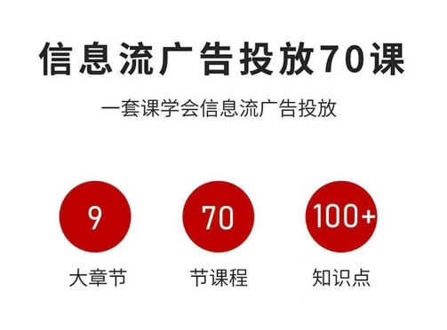 信息流广告投放实战70课，一套课学会信息流广告投放，迄今为止，最系统化教程-青年网赚