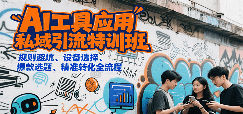 AI工具应用私域引流特训班，规则避坑、设备选择、爆款选题、精准转化全流程-青年网赚
