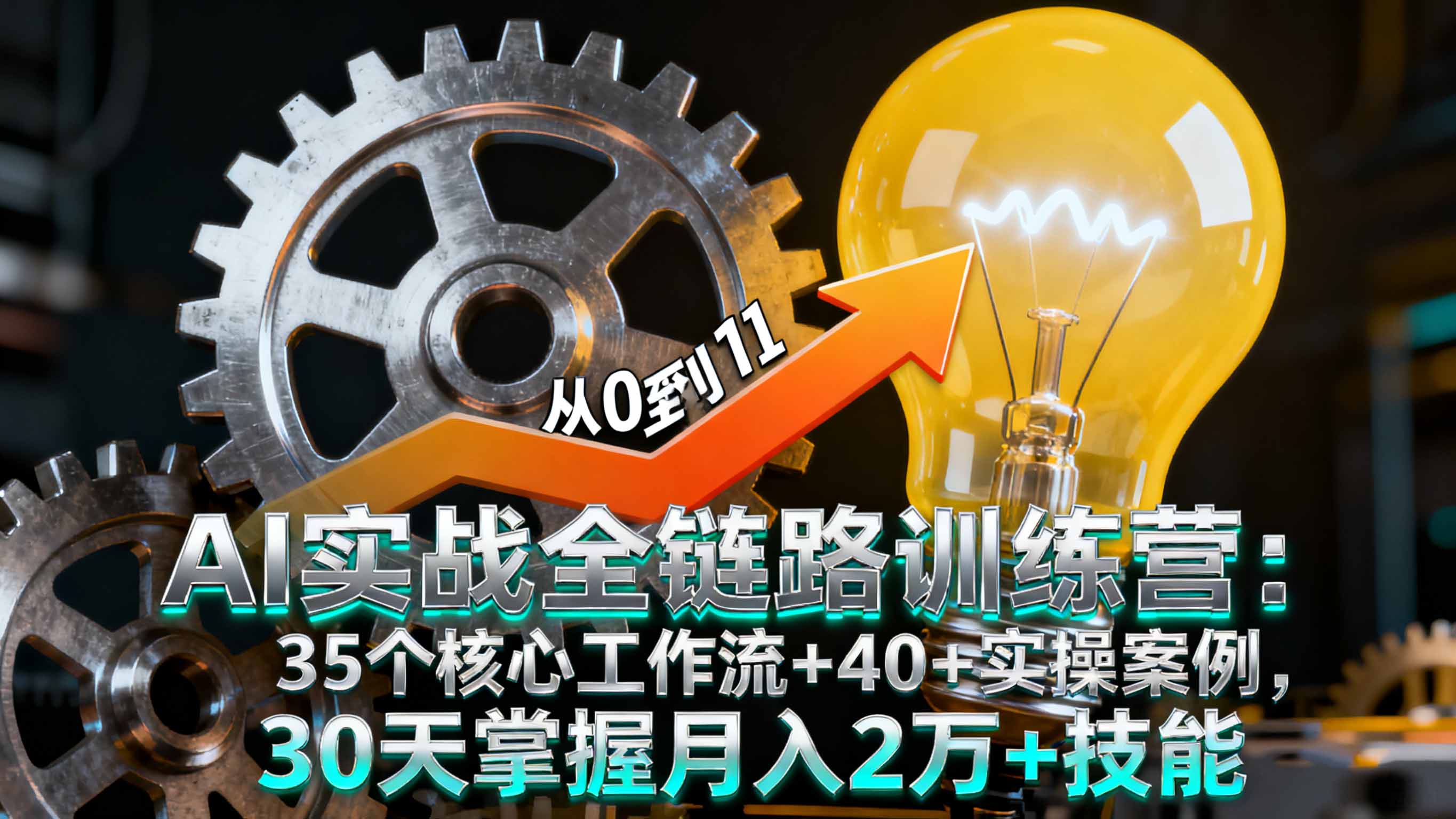 AI实战全链路训练营：35个核心工作流+40+实操案例，30天掌握月入2万+技能-青年网赚