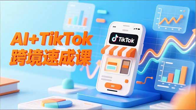 AI+TikTok跨境速成课，智能翻译、店铺定位、流程拆解，7天高效上线运营-青年网赚