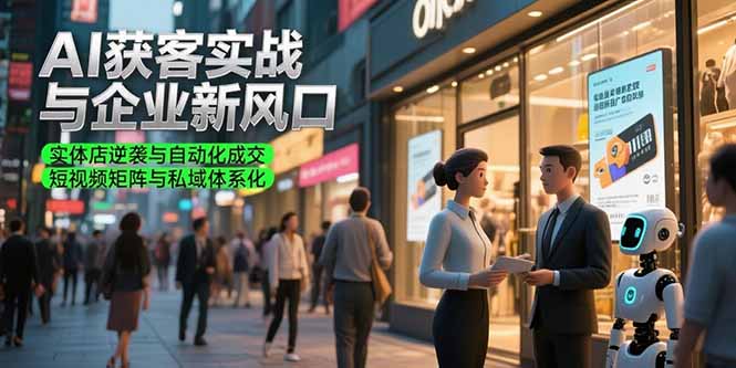 AI获客实战与企业新风口，实体店逆袭与自动化成交 短视频矩阵与私域体系化-青年网赚