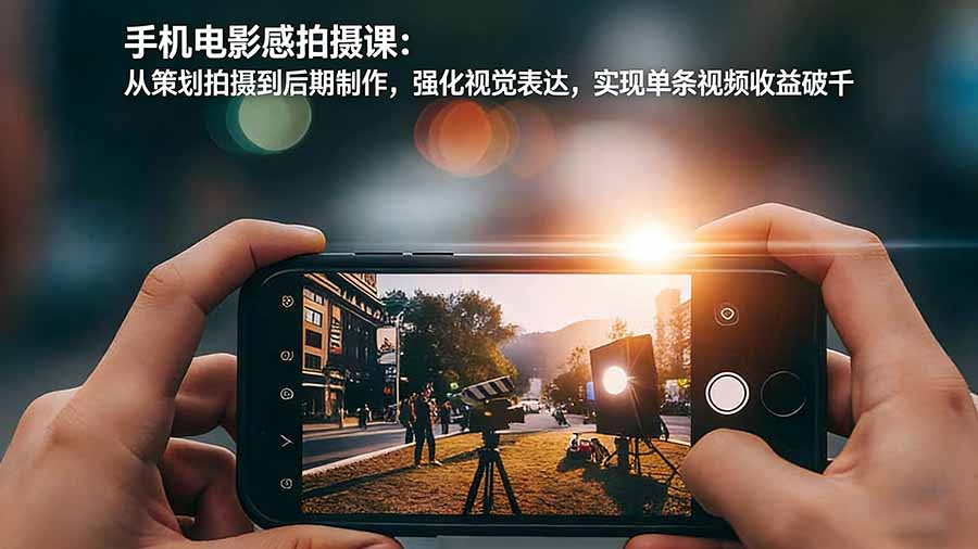 手机电影感拍摄课：从策划拍摄到后期制作，强化视觉表达，实现单条视频收益破千-青年网赚