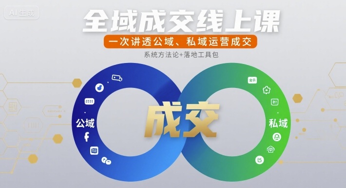 全域成交线上课，一次讲透公域、私域运营成交-青年网赚