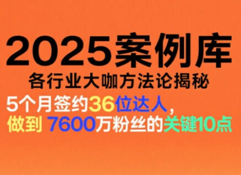 2025案例库，收录各行业大咖的方法论，各行业大咖方法论揭秘-青年网赚