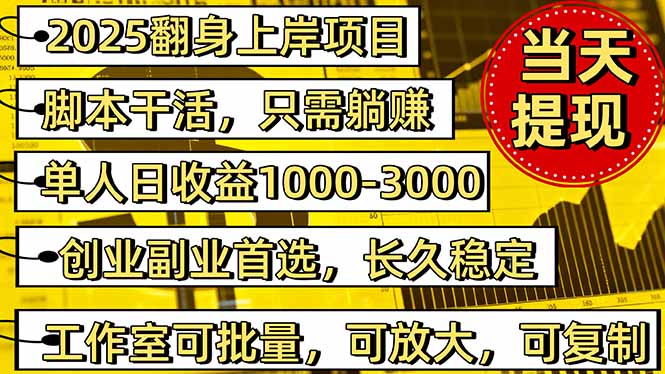 稳定八年美金掘金2.0脚本干活，只需躺赚。单人日收益1000-3000可批量、…-青年网赚