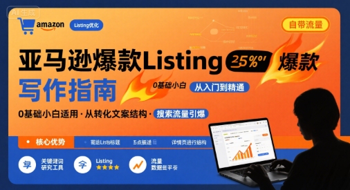 亚马逊爆款Listing写作方法，亚马逊0基础小白也能写爆款自带流量的Listing-青年网赚