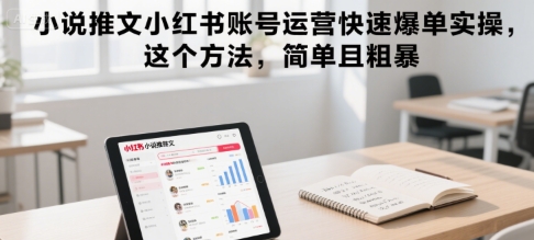 小说推文小红书账号运营快速爆单实操，这个方法，简单且粗暴-青年网赚