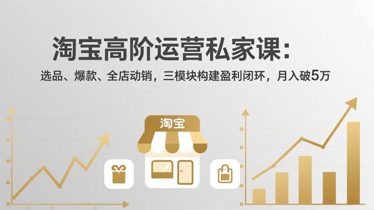 淘宝高阶运营私家课：选品、爆款、全店动销，三模块构建盈利闭环，月入破5万(更新26年2月-青年网赚