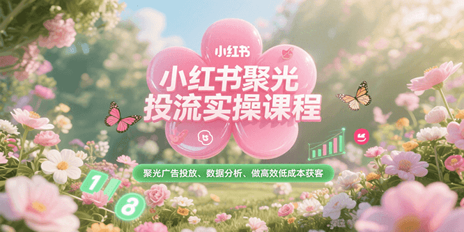 小红书聚光投流实操课程，聚光广告投放、数据分析、做高效低成本获客-青年网赚