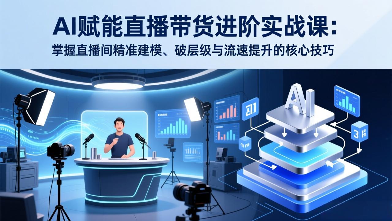 AI赋能直播带货进阶实战课：掌握直播间精准建模、破层级与流速提升的核心技巧-青年网赚